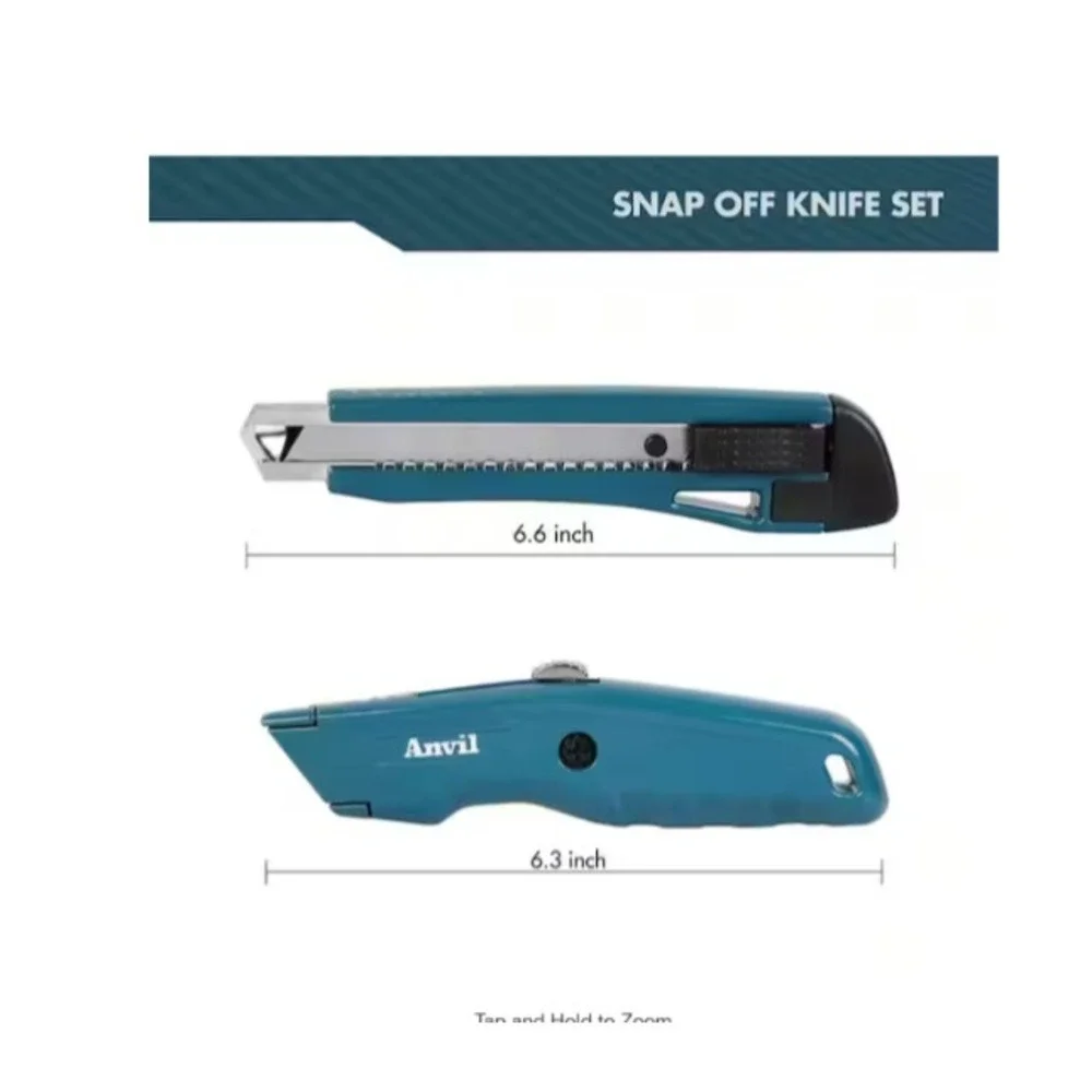 Anvil Snap and Retractable Utility Knife Set with Extra Blades